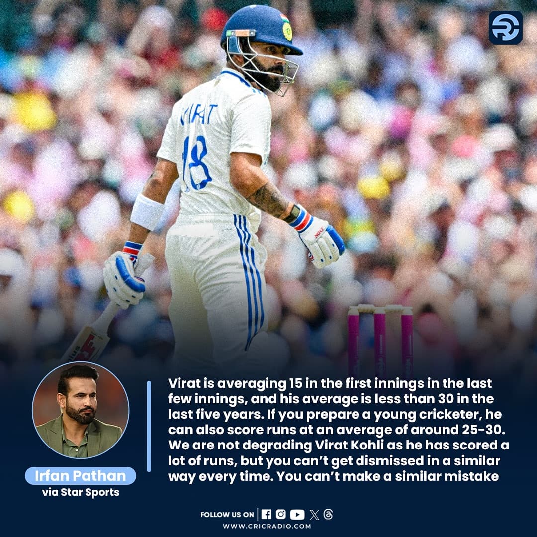 Irfan Pathan on Kohli’s First-Innings Decline