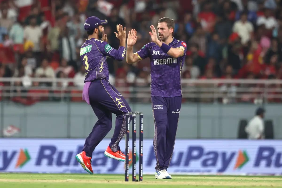 Nortje's bat fails on-field compliance check during KKR's defeat to Punjab Kings
