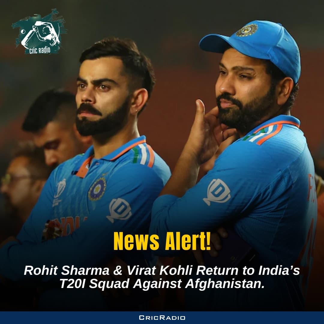 Rohit & Virat Return for Afghanistan Series