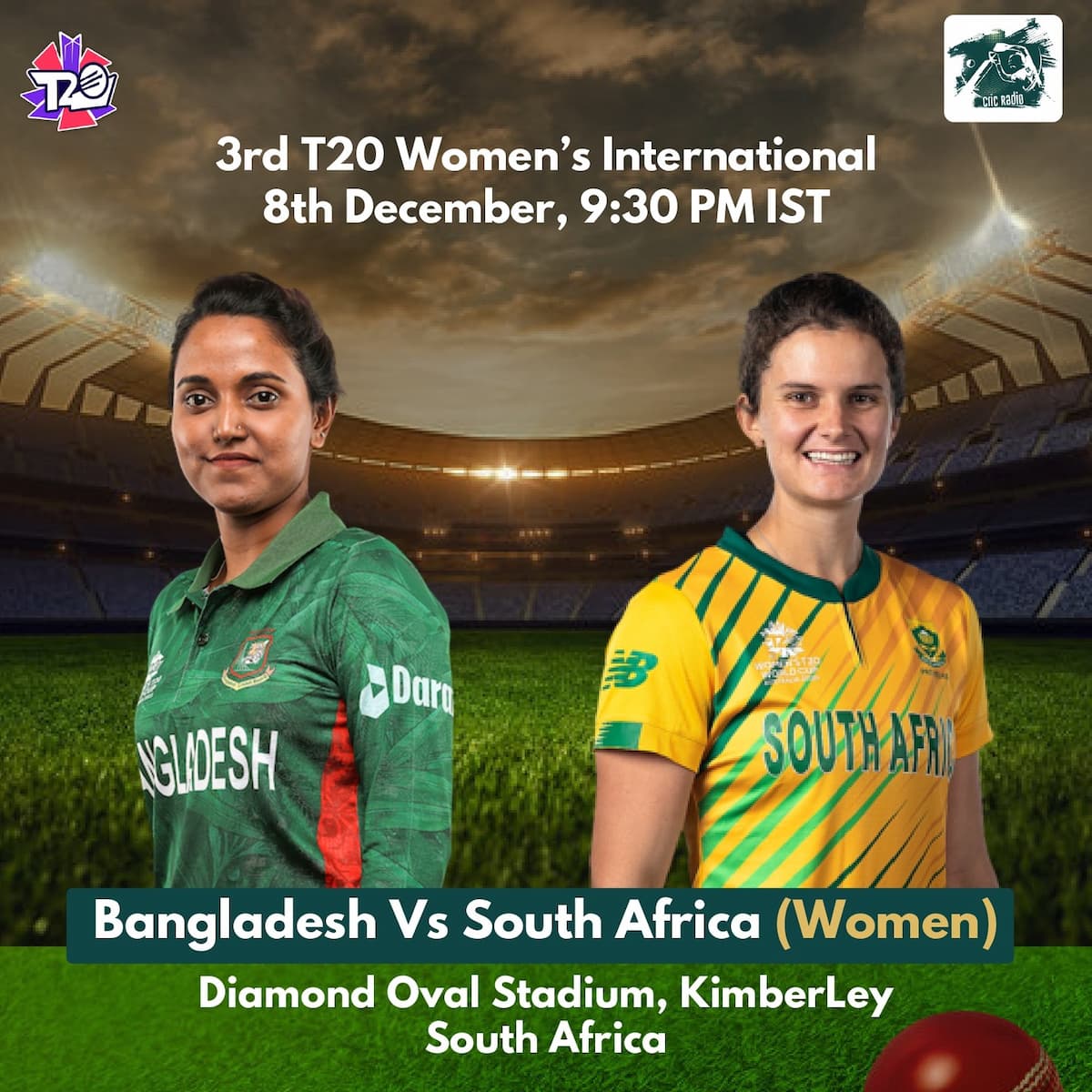 🏏 Bangladesh vs South Africa (Women) – 3rd T20I