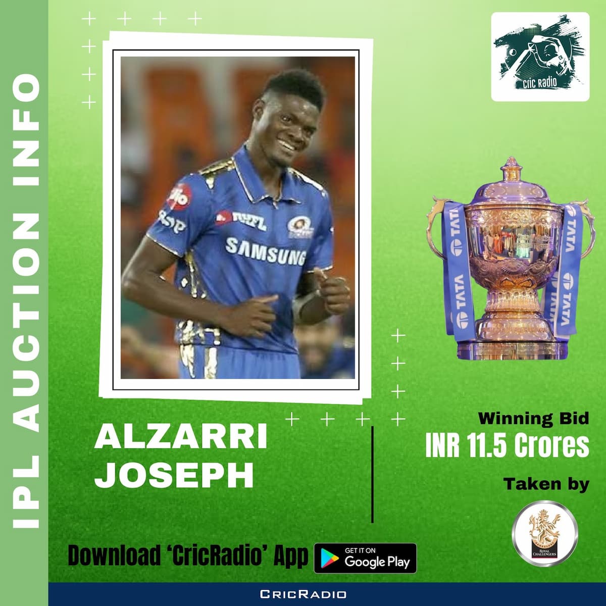 🏏 Alzarri Joseph Goes to RCB! 💥