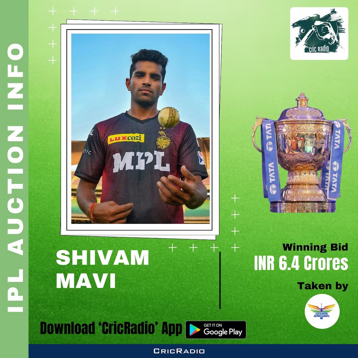 ⚡️ Shivam Mavi Joins Lucknow Super Giants! 💙
