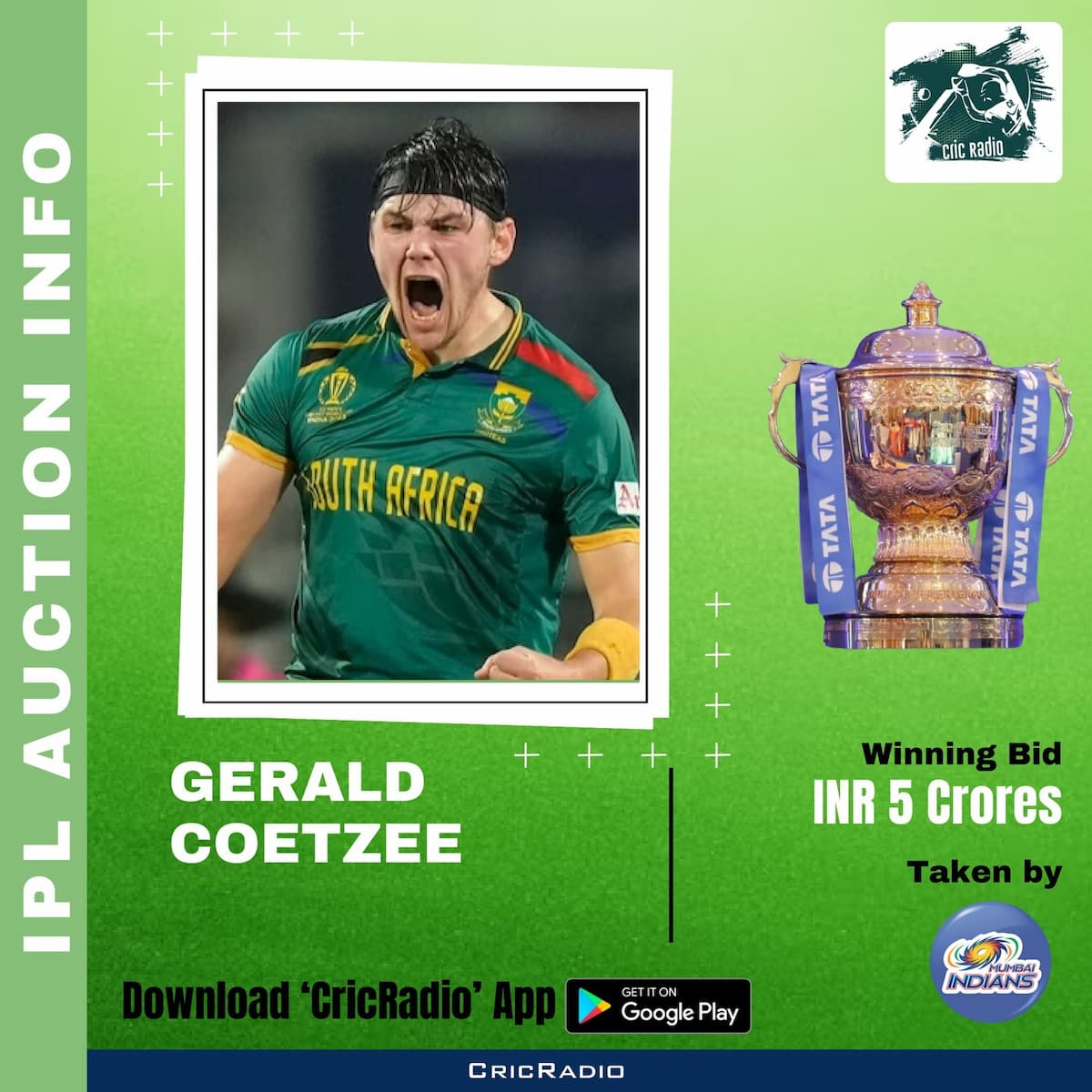 IPL Auction - Gerald Coetzee