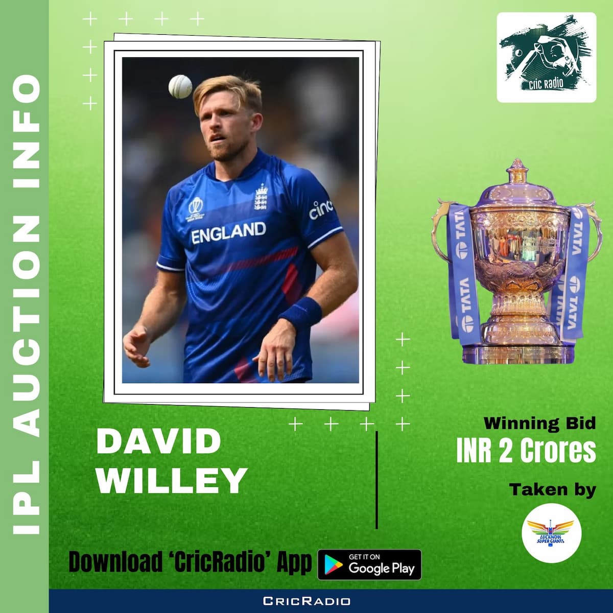 David Willey - IPL Auction