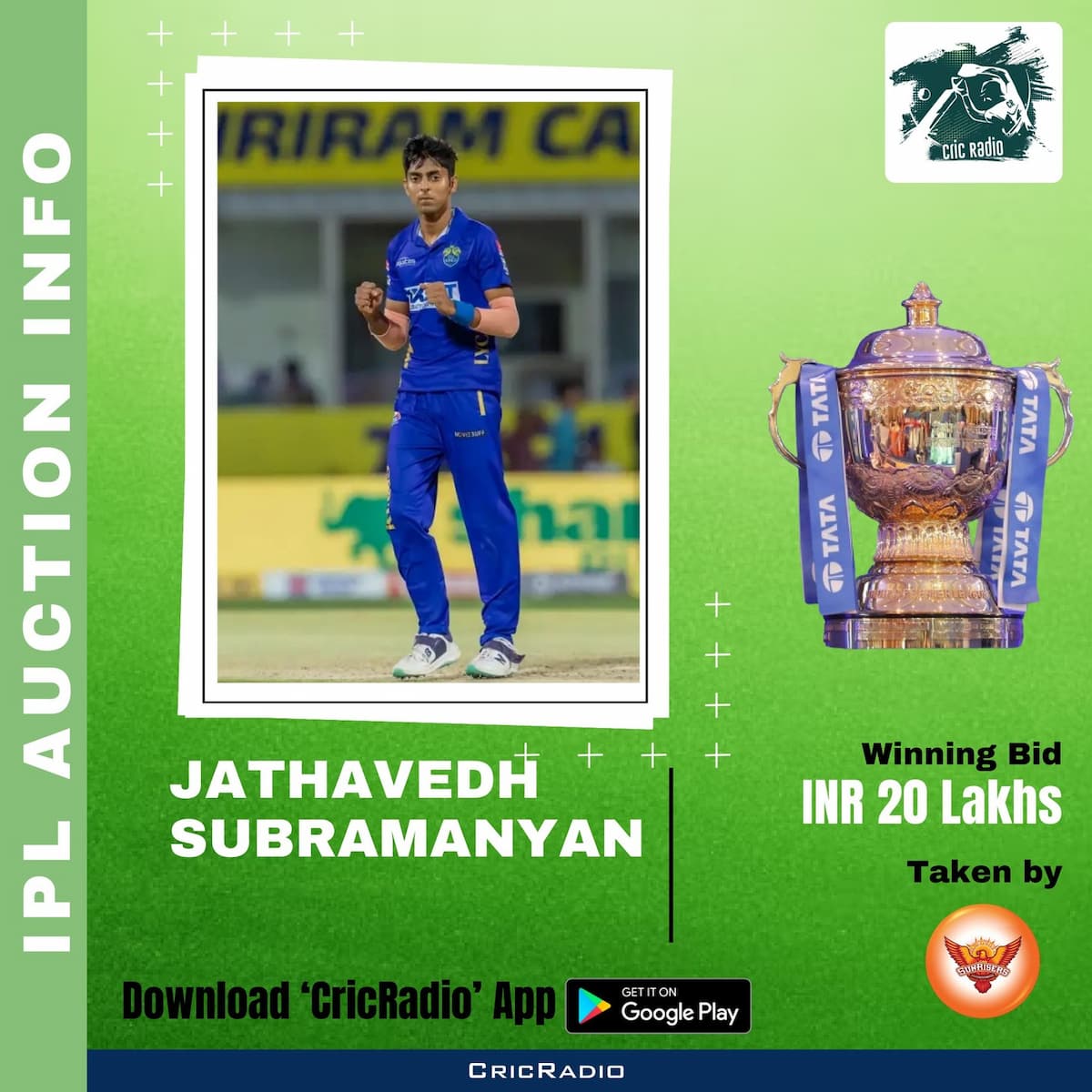🏏 Jathavedh Subramanyan