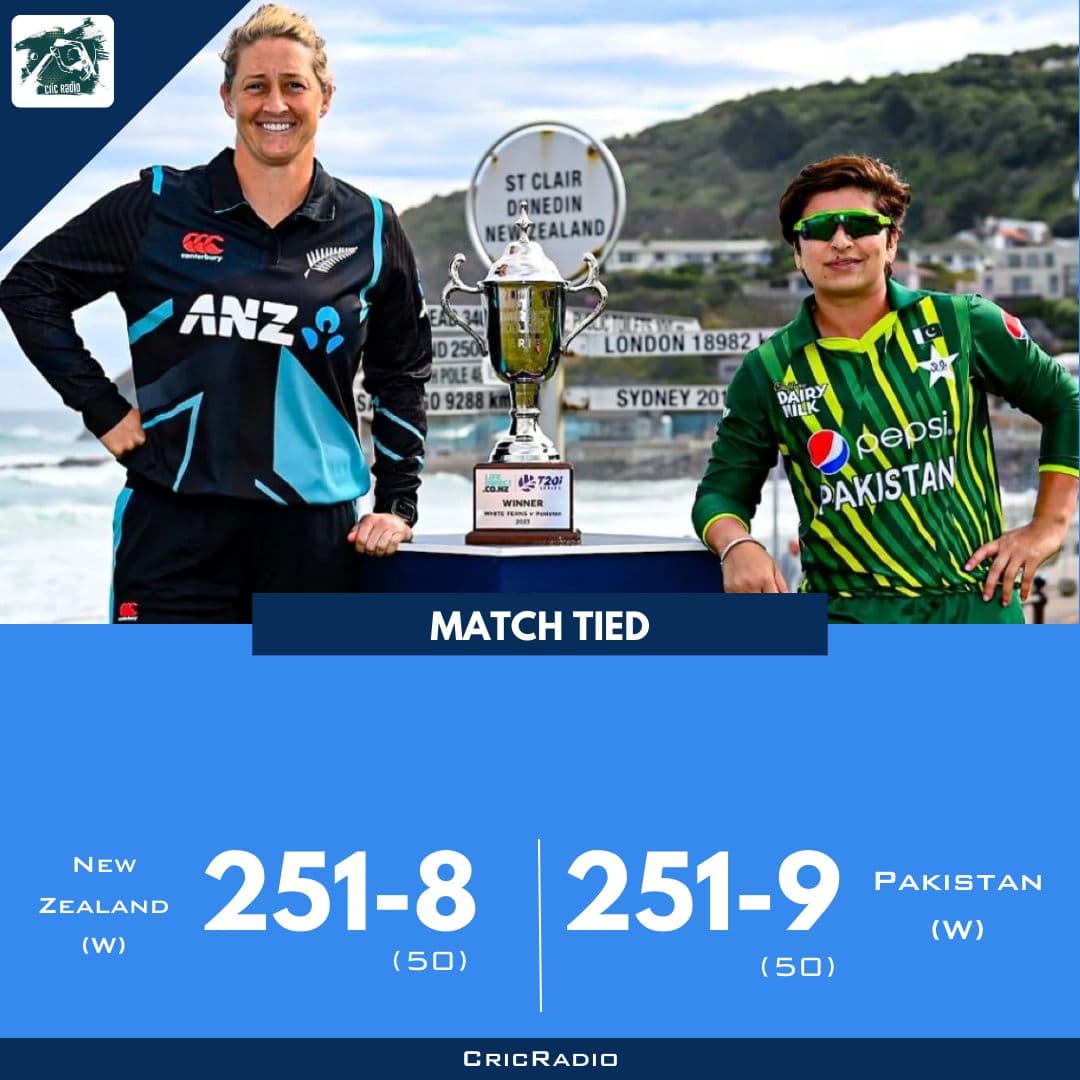 🏏 New Zealand vs Pakistan – Match Tied