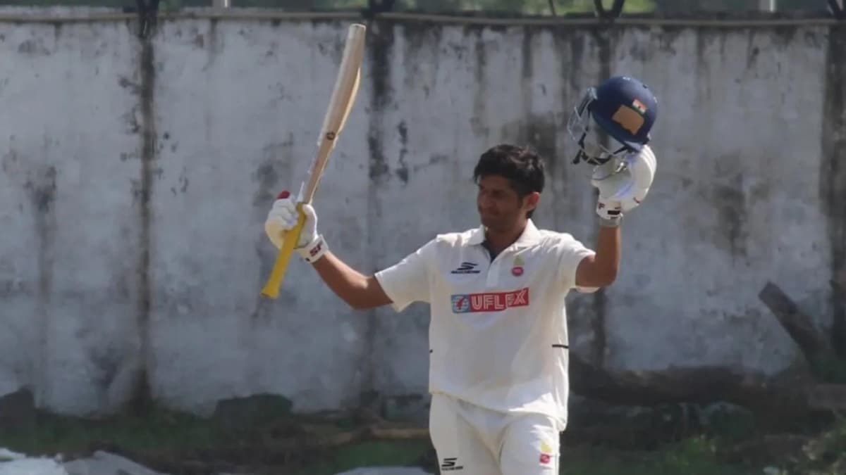 Priyansh Arya is bowled for 199 as Ayush Badoni's double hundred carries Delhi past 500