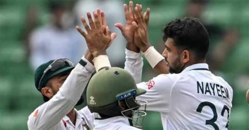 Nayeem Hasan reaches 50 Test wickets but Bangladesh slide to 79 for 6 in Mirpur