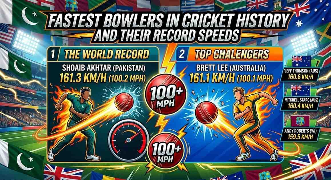 Fastest Bowlers in Cricket History and Their Record Speeds